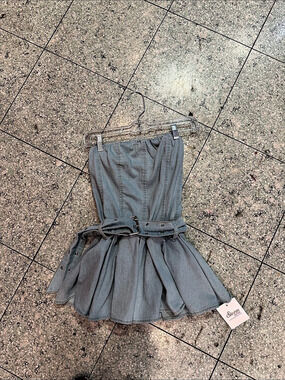 Denim  Belted Mini Dress NWT